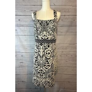 Ett:Twa Anthropologie Valery Fit & Flare Mini Dress M Black White